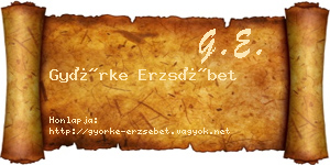 Györke Erzsébet névjegykártya